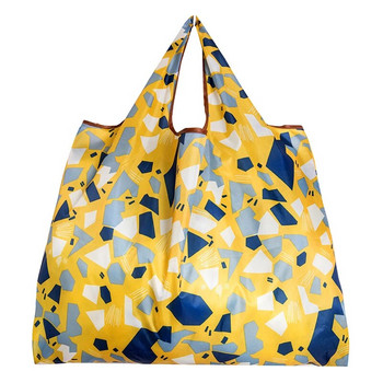 Нов стил 210t полиестер Водоустойчива сгъваема голяма ръчна чанта чанта за през рамо чанта за съхранение чанта за многократна употреба чанта за плажно пазаруване пътна чанта