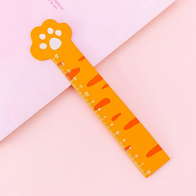 OENY 15 CM Roz Labe de pisică drăguță Rigle drepte din lemn Kawaii Rechizite de birou pentru școală Accesorii pentru planificator Premiul pentru studenți