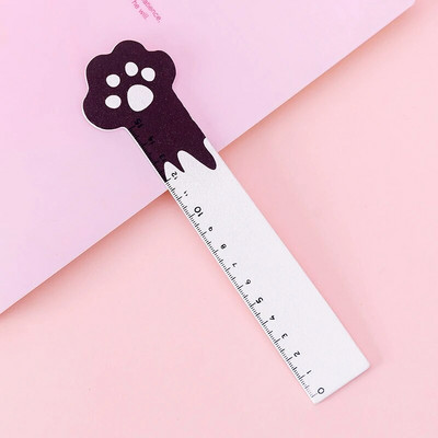 OENY 15 CM Roz Labe de pisică drăguță Rigle drepte din lemn Kawaii Rechizite de birou pentru școală Accesorii pentru planificator Premiul pentru studenți