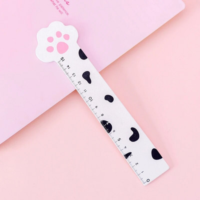 OENY 15 CM Roz Labe de pisică drăguță Rigle drepte din lemn Kawaii Rechizite de birou pentru școală Accesorii pentru planificator Premiul pentru studenți