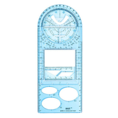 Daudzfunkcionāls ģeometriskais lineāls Ģeometriskās zīmēšanas veidnes mērīšanas rīks skolas studentu biroja arhitektūras mērīšanas noteikumam