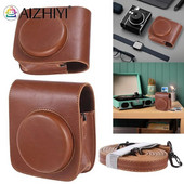 Vintage maisiņa vāka aizsargs, regulējams plecu siksna PU kameras kompaktais korpuss, kas ir pret skrāpējumiem Instax Mini 90 tūlītējai kamerai