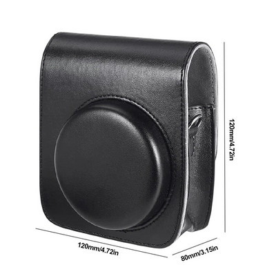 Vintage maisiņa vāka aizsargs, regulējams plecu siksna PU kameras kompaktais korpuss, kas ir pret skrāpējumiem Instax Mini 90 tūlītējai kamerai