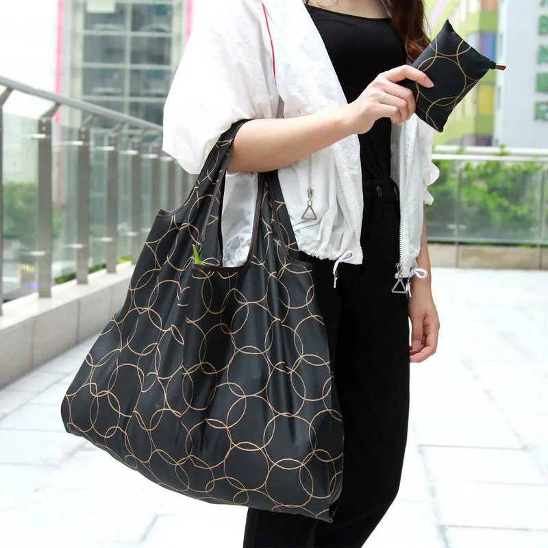 Unisex Πτυσσόμενη εύχρηστη τσάντα αγορών Επαναχρησιμοποιήσιμη θήκη Tote Recycle Αδιάβροχες τσάντες αποθήκευσης Δείγμα τσάντα ταξιδιού