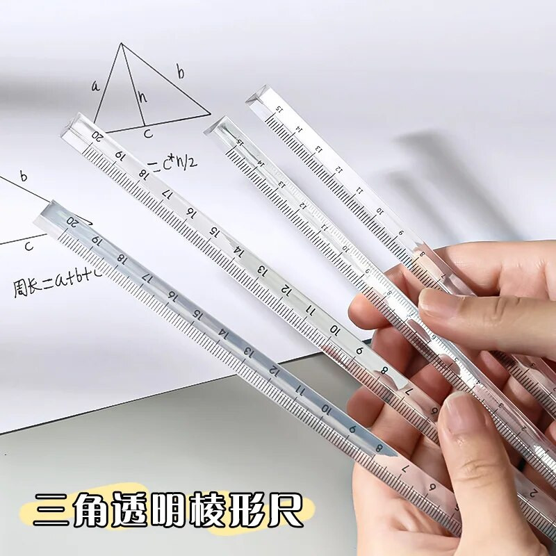 15 cm / 20 cm Vienkāršs caurspīdīgs trīsstūrveida taisns lineāls Kawaii instrumenti Kancelejas preces Karikatūras zīmējums Dāvana birojs Skola Mērīšana