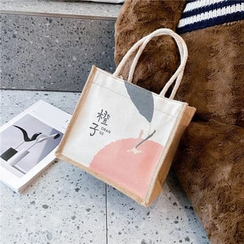 Платнена чанта за обяд Корейски моден стил Персонализирана преносима чанта за обяд Хранителни чанти за пикник Шаблон за пикник Пътна чанта Bento
