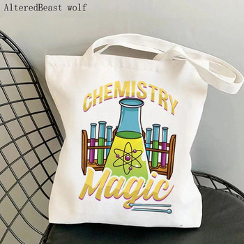 Учителски пособия Чанта за пазаруване Muppet Science Chemistry Bag Harajuku Shopping Canvas Shopper Bag girl Tote Shoulder Lady чанта за подарък