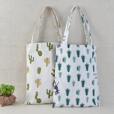 1x Pine Cactus Lina soma Tote EKO Iepirkšanās Āra Audekla Plecu somas Iepirkšanās soma sievietēm Sieviešu Ulzzang Smieklīgi Liela ietilpība