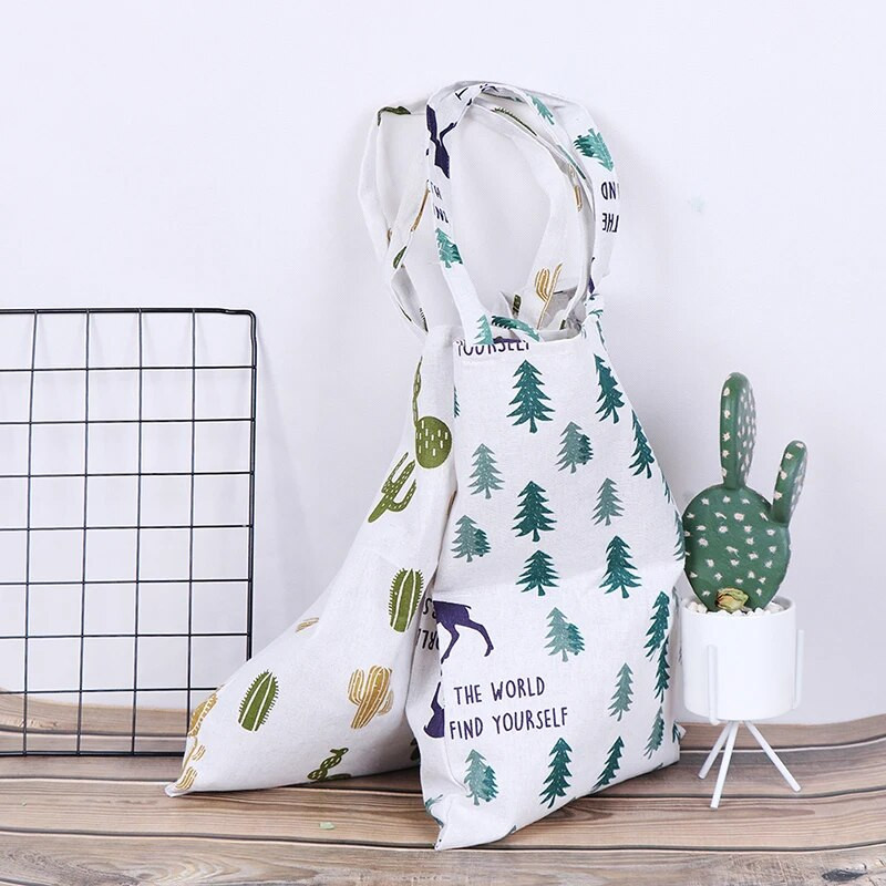 1x Pine Cactus Lina soma Tote EKO Iepirkšanās Āra Audekla Plecu somas Iepirkšanās soma sievietēm Sieviešu Ulzzang Smieklīgi Liela ietilpība