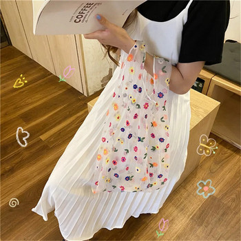Γυναικεία πτυσσόμενη τσάντα αγορών Eco επαναχρησιμοποιήσιμη τσάντα τσάντα ανακύκλωσης λουλουδιών φρούτων λαχανικών τσάντες ώμου Sac Fourre Tout Femme
