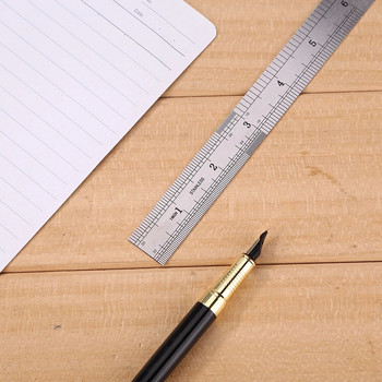 Метална везна Права линийка от неръждаема стомана Измерване на канцеларски принадлежности Аксесоар за чертане Ръчен инструмент Училищни офис консумативи