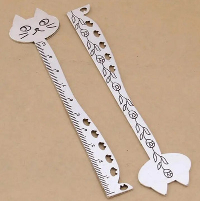 Ellen Brook 1 buc. Semne de carte pentru riglă de dantelă de pisică din aliaj de metal în stil retro vintage Kawaii pentru rechizite de birou și papetărie