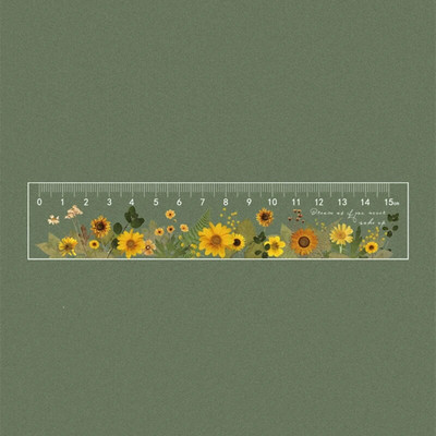 15 cm margrietiņas rozes lineāls Studentu ziedu lineāls Daudzfunkcionāls zīmēšanas rīks, kas paredzēts skolai biroja zīmēšanai.