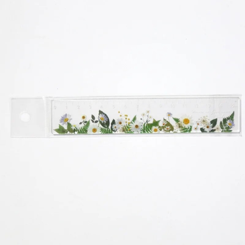 15 cm margrietiņas rozes lineāls Studentu ziedu lineāls Daudzfunkcionāls zīmēšanas rīks, kas paredzēts skolai biroja zīmēšanai.