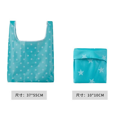 Kaasaskantav korduvkasutatav ostukott 2023 magusad triibulised täpid Suure mahutavusega kandekott Ökokotid Kokkupandav hoiustamine Mugavad käekotid