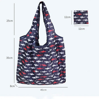 Нова модна флорална сгъваема пазарска чанта Tote Travel Eco многократни пазарски чанти Преносими чанти за хранителни стоки през рамо Дамска чанта за съхранение