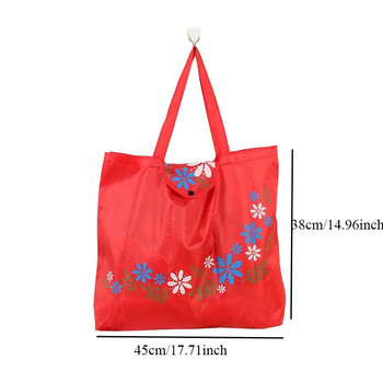Дамска сгъваема пазарска чанта Преносима ръчна чанта с голям капацитет Ежедневна флорална екологична пазарска чанта Пазарска чанта с катарама Чанти за хранителни стоки