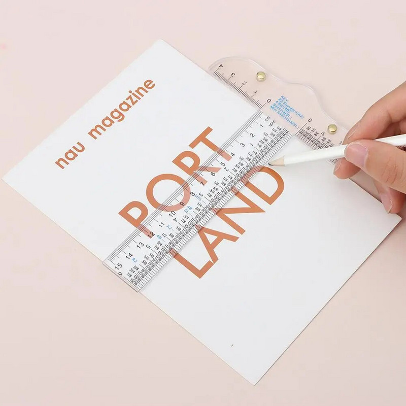 1 τεμ. 6 ιντσών Τ-τετράγωνο χάρακας Διαφανές ακρυλικό ίντσες και μετρικές μετρήσεις Ίσιος χάρακας DIY Εργαλείο σχεδίασης Εργαλεία τέχνης Προμήθειες γραφικής ύλης