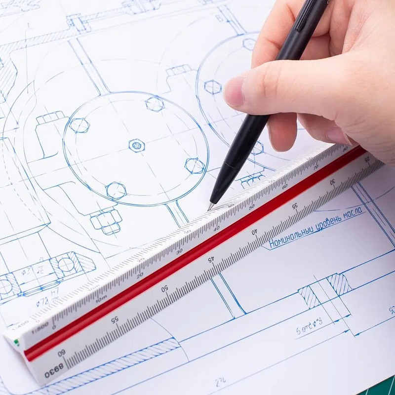 30 CM studentu projektēšanas lineāls rasēšanas rīka mērogs Lineāls arhitekts inženieris trīsstūra lineāls tehniskais lineāls