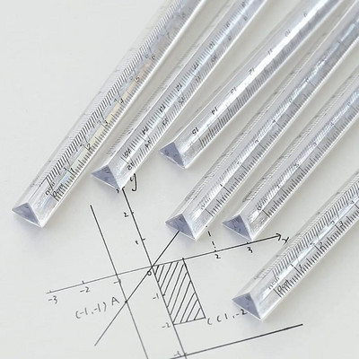 15 cm / 20 cm Interesants caurspīdīgs trīsstūrveida taisns lineāls kancelejas piederumi skolas piederumi, refrakcijas gaisma