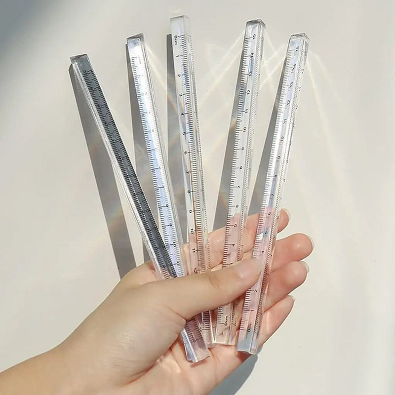 15cm /20cm Ενδιαφέρον Διαφανές Τριγωνικό Ευθύ Χάρακα Χαρτικά Σχολικά Είδη Διαθλώσιμο Φως