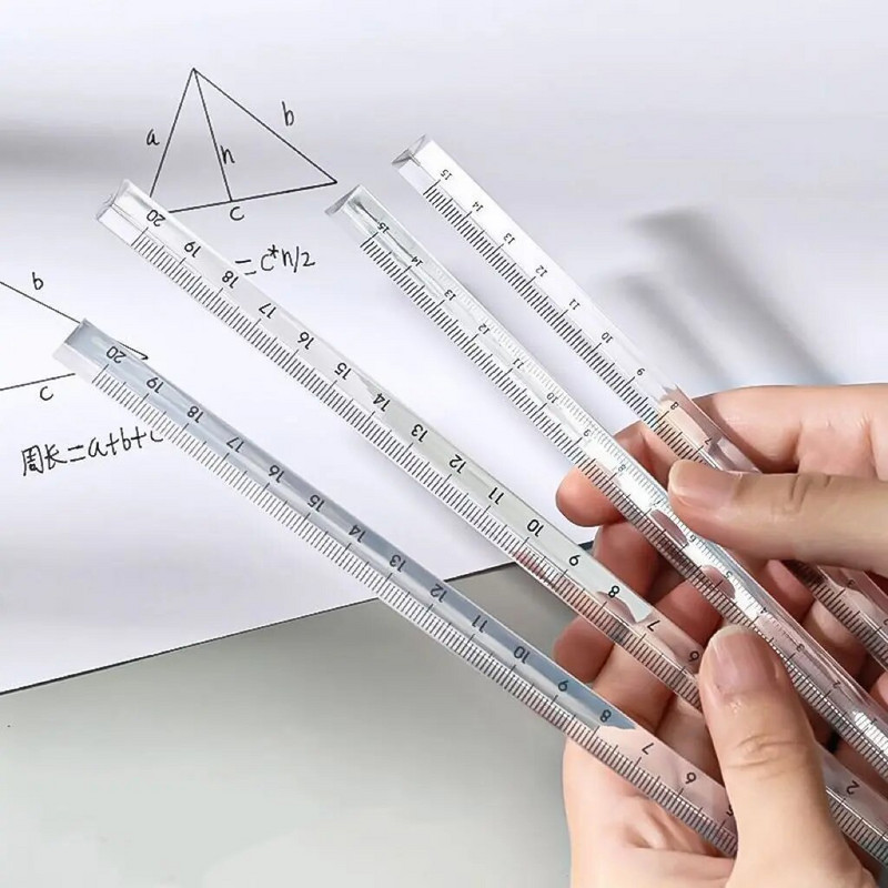 15cm /20cm Ενδιαφέρον Διαφανές Τριγωνικό Ευθύ Χάρακα Χαρτικά Σχολικά Είδη Διαθλώσιμο Φως