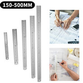 1 τεμ. Straightedge Μεταλλική Ζυγαριά Ανοξείδωτη Ίσια Χάρακας Διπλή Πλευρική Ζυγαριά Μεταλλικός Χάρακας Μέτρηση Χαρτικά Εργαλεία Σχεδίασης