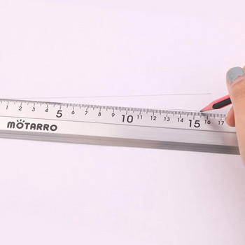 MOTARRO 20CM Алуминиева права линийка Инструменти за рисуване Аксесоари за бюро Ученически канцеларски материали Училищни офис консумативи