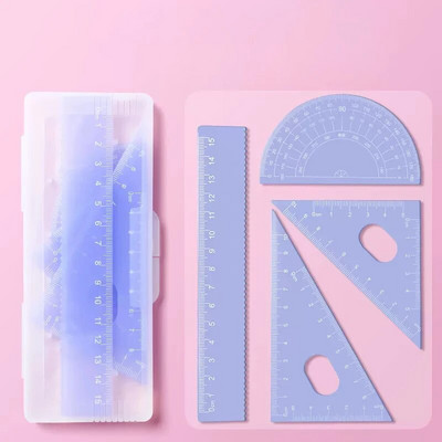 4 tk/karp Jelly värvi joonlauad kolmnurga nurgamõõtur Sirge joonlaud matemaatika joonistamine Korea kirjatarvete maalimistööriist Kontoritarbed