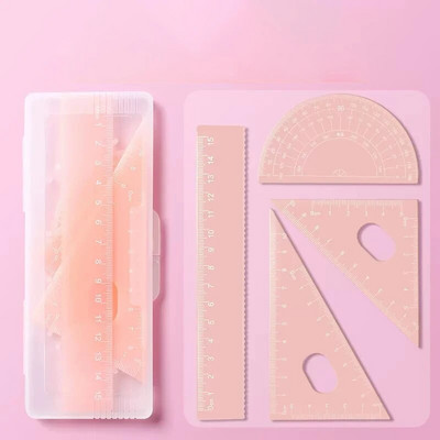 4 tk/karp Jelly värvi joonlauad kolmnurga nurgamõõtur Sirge joonlaud matemaatika joonistamine Korea kirjatarvete maalimistööriist Kontoritarbed