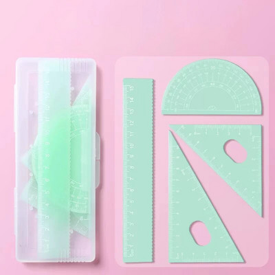 4 tk/karp Jelly värvi joonlauad kolmnurga nurgamõõtur Sirge joonlaud matemaatika joonistamine Korea kirjatarvete maalimistööriist Kontoritarbed