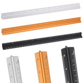 Metāla krāsas alumīnija sakausējums Mitsubishi daudzfunkcionāls 30 cm trīsstūrveida maza mēroga zīmēšanas veidnes lineāls biroja kancelejas preces