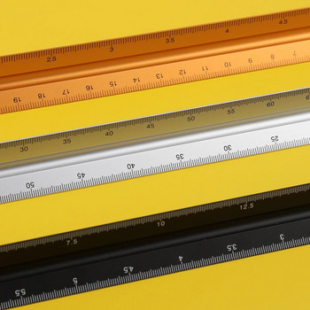Χρώμα μετάλλου Κράμα αλουμινίου πολλαπλών λειτουργιών Mitsubishi 30cm Τρίγωνο Πρότυπο σχεδίασης Μικρής κλίμακας Χάρακας Χαρτικά γραφείου