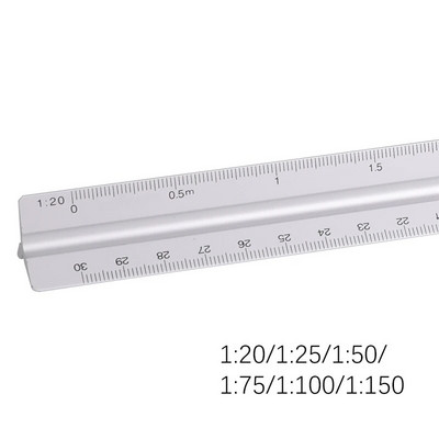 Metāla krāsas alumīnija sakausējums Mitsubishi daudzfunkcionāls 30 cm trīsstūrveida maza mēroga zīmēšanas veidnes lineāls biroja kancelejas preces