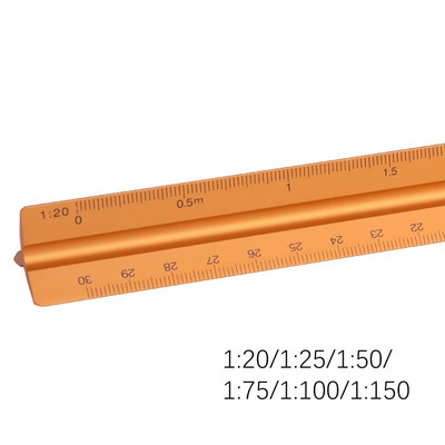 Metāla krāsas alumīnija sakausējums Mitsubishi daudzfunkcionāls 30 cm trīsstūrveida maza mēroga zīmēšanas veidnes lineāls biroja kancelejas preces