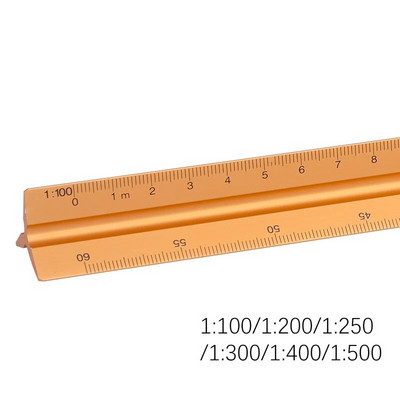 Metāla krāsas alumīnija sakausējums Mitsubishi daudzfunkcionāls 30 cm trīsstūrveida maza mēroga zīmēšanas veidnes lineāls biroja kancelejas preces
