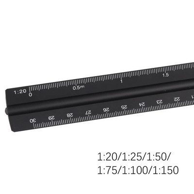 Metāla krāsas alumīnija sakausējums Mitsubishi daudzfunkcionāls 30 cm trīsstūrveida maza mēroga zīmēšanas veidnes lineāls biroja kancelejas preces