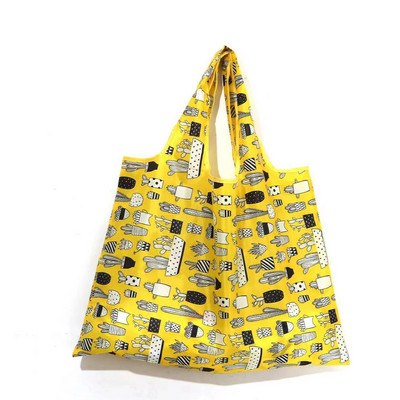 Iepirkumu maisiņš atkārtoti lietojams salokāms tote 46 * 40 * 26 cm jauks pārtikas maisiņš ar maisiņu, liela ietilpība, plīsumiem izturīgs, mazgājams veļas mašīnā