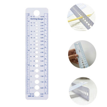Νέα εξαρτήματα πλεξίματος κανόνα 1 τεμ. Χάρακας ραπτικής ίντσας Πλαστικός χάρακας Μετρητής μεγέθους βελόνας Μέτρηση μεγέθους Εργαλείο πλεξίματος ραπτικής Kawaii