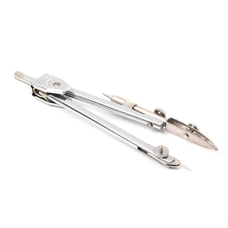 Metāla trīsfunkciju kompass, skolēna mehāniskā zīmēšanas rīka līniju apļa dalītājs