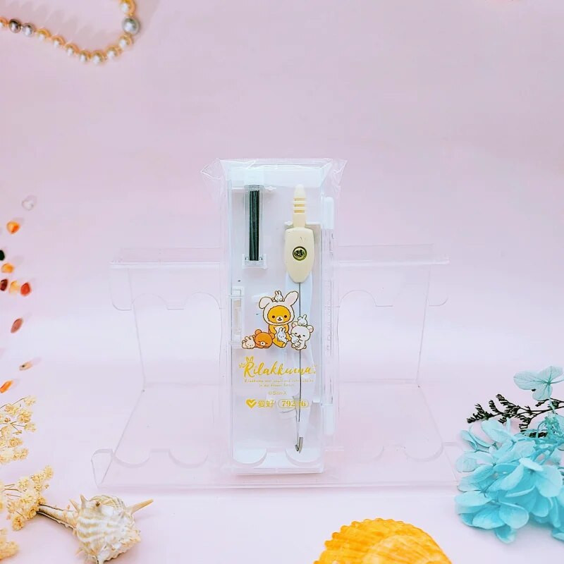 3PCS AIHAO 79236 Rilakkuma Σχεδιαστική Πυξίδα με Ανταλλακτικό Μόλυβδου Εργαλεία Μαθηματικής Γεωμετρίας για Σχολικά Είδη Χαριτωμένα Γραφικά Μαθητές