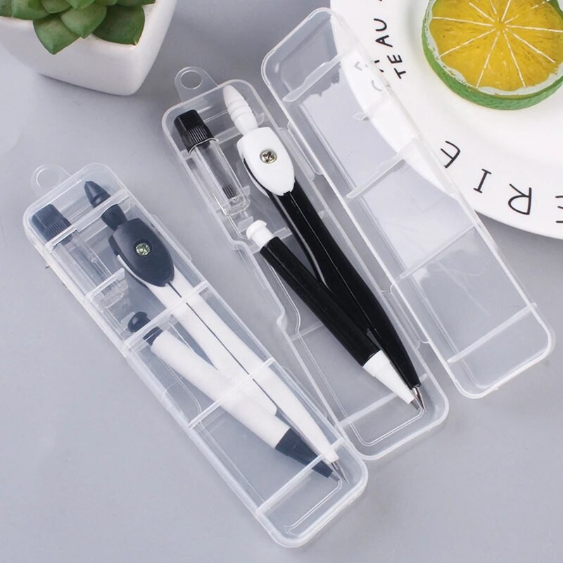 Vienkārši metāla kompasi skolēniem ar 0,7 mm zīmuļa vadiem matemātikas ģeometrijas rīku