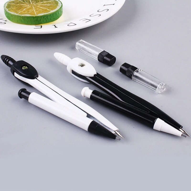 Vienkārši metāla kompasi skolēniem ar 0,7 mm zīmuļa vadiem matemātikas ģeometrijas rīku