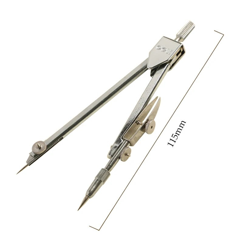 Creative Simple 1Pcs Ασημένια μεταλλική πυξίδα με μαύρο μολύβδινο πυρήνα Εργαλείο σχεδίασης μαθηματικών τάξης μαθηματικών Σχολική προμήθειες γραφικής ύλης