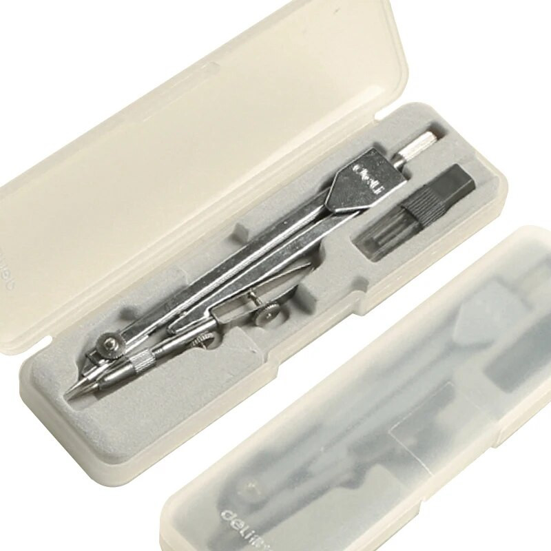 Creative Simple 1Pcs Ασημένια μεταλλική πυξίδα με μαύρο μολύβδινο πυρήνα Εργαλείο σχεδίασης μαθηματικών τάξης μαθηματικών Σχολική προμήθειες γραφικής ύλης