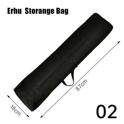 Pārnēsājama Jing Erhu soma, melna Oksfordas auduma ūdensnecaurlaidīga Erhu Protect pārnēsāšanas soma viegla rokassomiņa mūzikas instrumentu glabāšanai