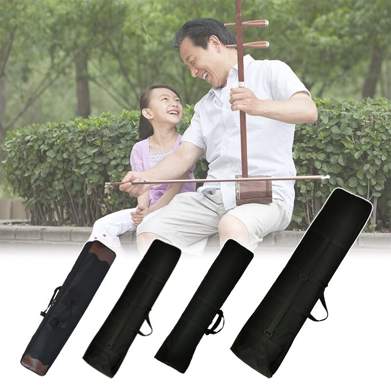 Pārnēsājama Jing Erhu soma, melna Oksfordas auduma ūdensnecaurlaidīga Erhu Protect pārnēsāšanas soma viegla rokassomiņa mūzikas instrumentu glabāšanai