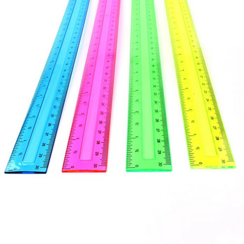 4 τεμ/συσκευασία Πολύχρωμοι διάφανοι πλαστικοί ίσιοι χάρακες 30 εκ. Kawaii γραφική ύλη Ζωγραφική Σχολικά είδη γραφείου Παιδικό βραβείο μαθητή