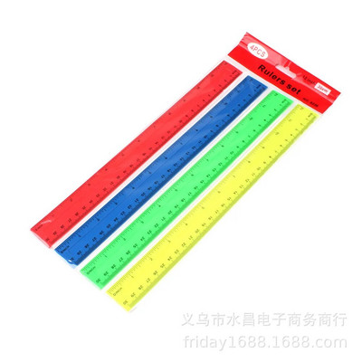 4 buc/pachet Rigle drepte din plastic transparent colorate 30 cm Kawaii Papetarie Desen Rechizite de birou pentru copii Premiul pentru elevi