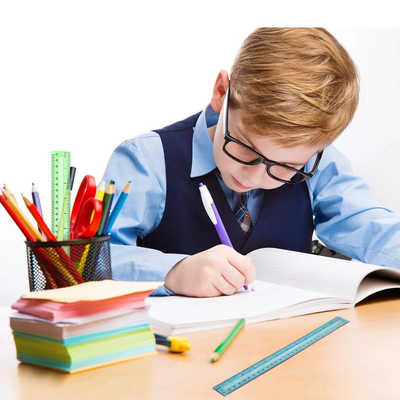 4Pcs/Paket Šarena prozirna plastična ravna ravnala 30cm Kawaii pribor za crtanje Školski uredski pribor Nagrada za djecu i studente